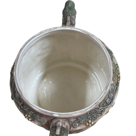 Vintage VTG Large Castle Style Ceramic Cookie Jar Small Chip Inside Lid - Picture 5 of 10